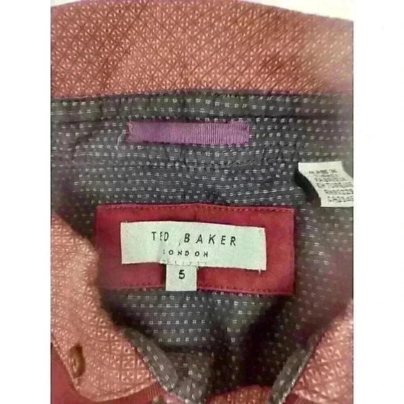 Ted Baker London Levels Pocket Bird's Eye Polo Size 5 Red Maroon - Picture 3 of 8